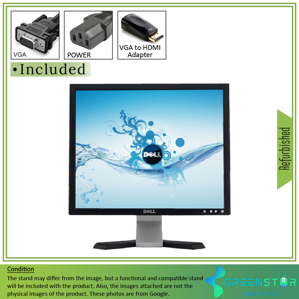  Refurbished(Good) -Dell E198FP 19" Square 1280x1024 Flat Panel LCD TFT Monitor