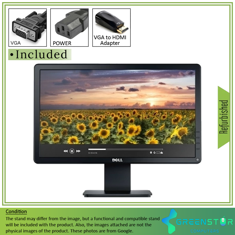  Refurbished(Good) -Dell E Series E1914H 18.5" Widescreen 1366x768 HD LED Backlight LCD TN Monitor