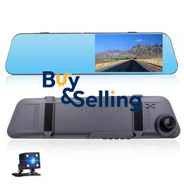 Touch Screen Dual lens Mirror Dash Cam H.264 Rear View Mirror 1080P